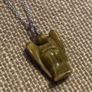 Mini angel tigers eye necklace